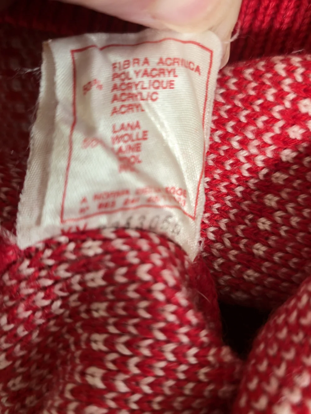 Vintage Gipsa Monsanto Made in Italy Fair Isle Wool Red Sweater Med Lg Holiday